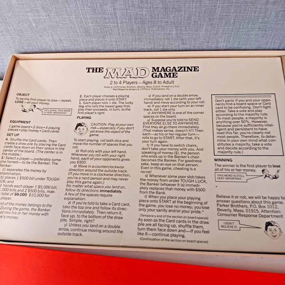 Vintage The Mad Magazine Game Parker Brothers‎ Board Game Complete 70s Toy Funny - Picture 7 of 11